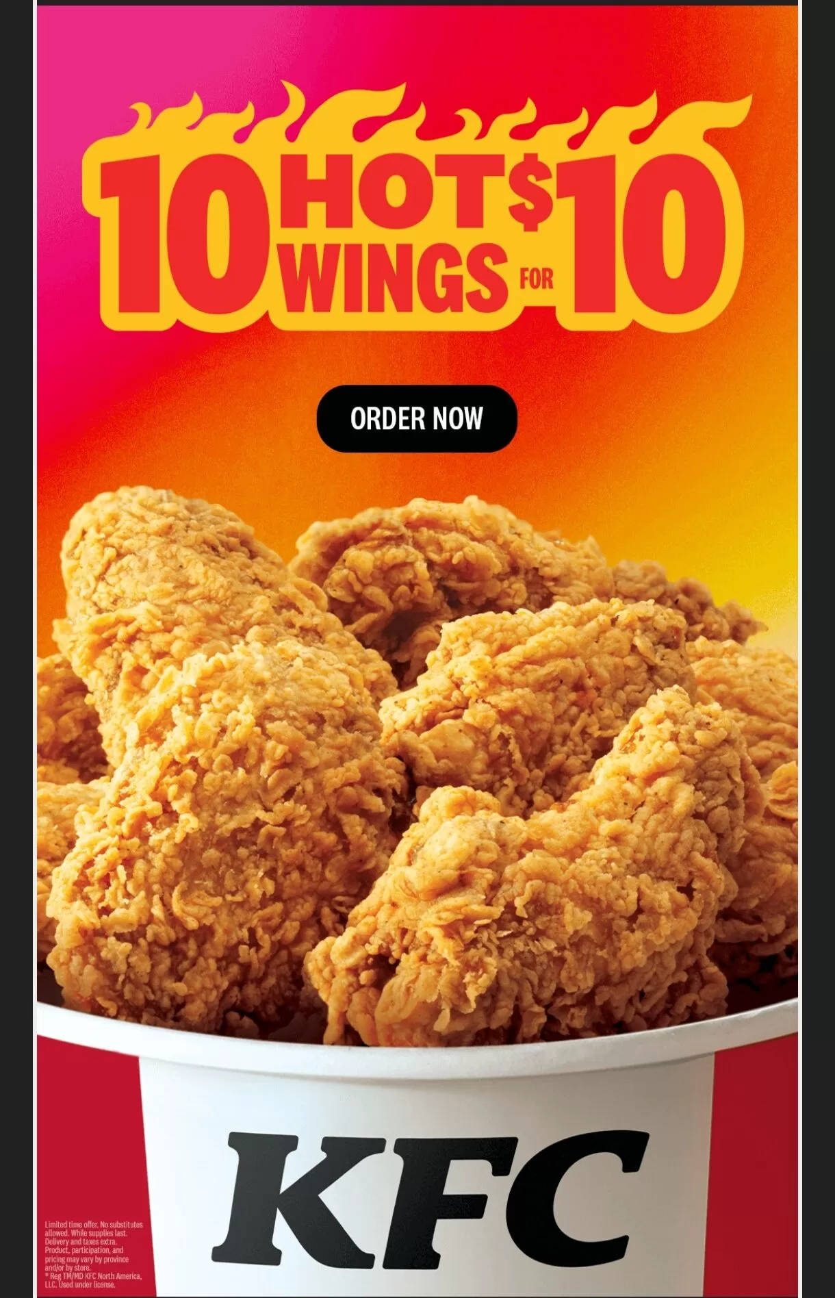 [KFC] 10 Hot Wings $10