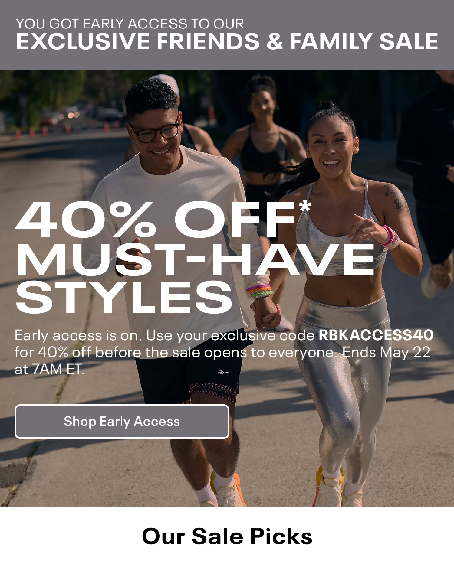 [Reebok] Friends & Family Early Access – 40% Off