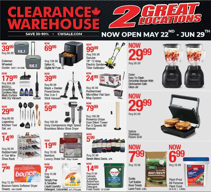 [Clearance Warehouse] Clearance Warehouse Store Open May 22 – Jun 29 | Air Flyer $69, Dryer $59, Blender $29 & More